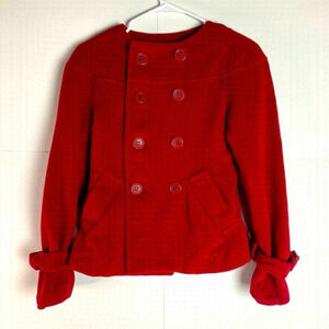 Bcbg maxazria red wool pea coat
